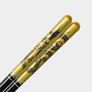 Black Dragon Chopsticks Gold