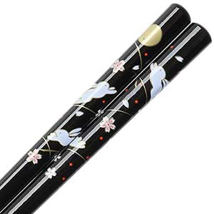 Black Sakura Rabbit Moon Chopsticks