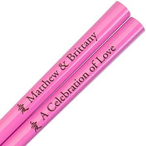 Hot Pink Engraved Personalized Chopsticks