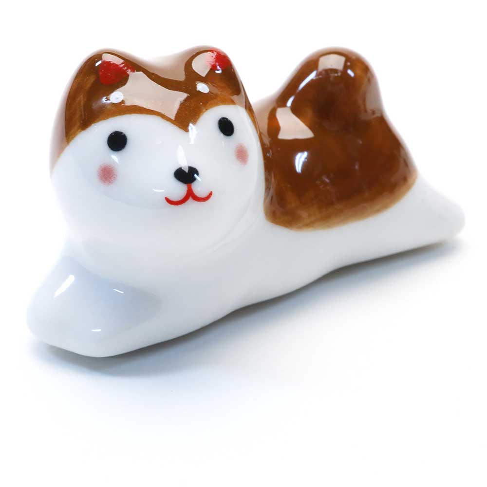 Brown Dog Ceramic Chopstick Rest