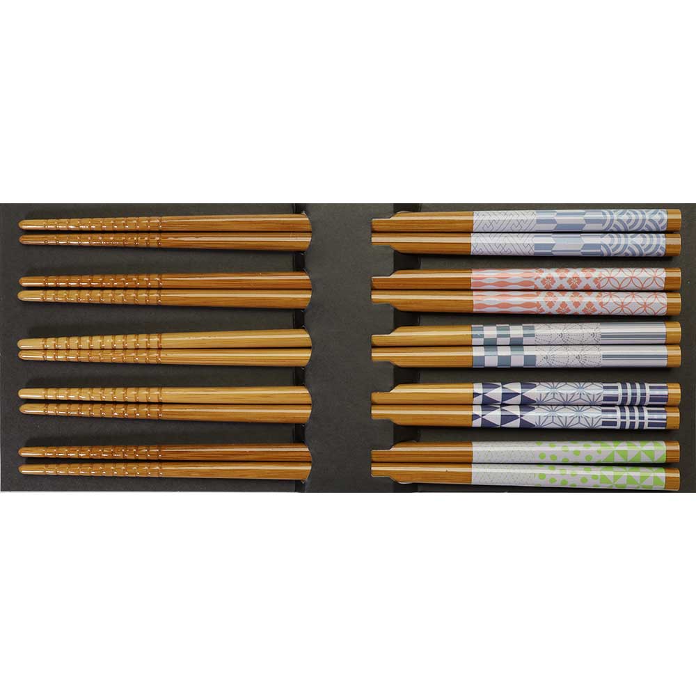 Color Patterns Chopstick Set 5-Pair