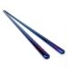 Flat Korean Stainless Steel Chopsticks Iridescent Blue - 10208