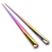 Flat Korean Stainless Steel Chopsticks Iridescent Rainbow - 10206