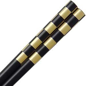 Gold Tatami Mat Black Japanese Chopsticks
