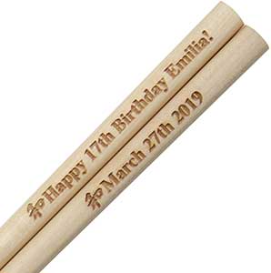 Light Wood Engraved Personalized Chopsticks