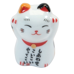 Maneki-Neko Lucky Cat Ceramic Chopstick Rest Maneki Neko chopstick rest, Lucky cat chopstick rest, Japanese ceramic chopstick rest, Lucky cat table accessory, Japanese dining accessories, Beckoning cat chopstick holder, Maneki Neko gift, Japanese lucky cat figurine, Sushi chopstick rest, Good fortune tableware