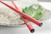 Maneki Neko Lucky Cat on Red Japanese Style Chopsticks