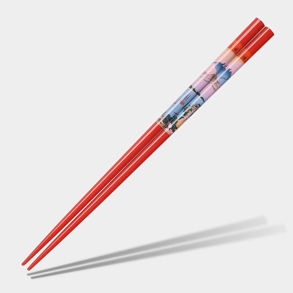 Mt Fuji Ukiyo-e Chopsticks Red