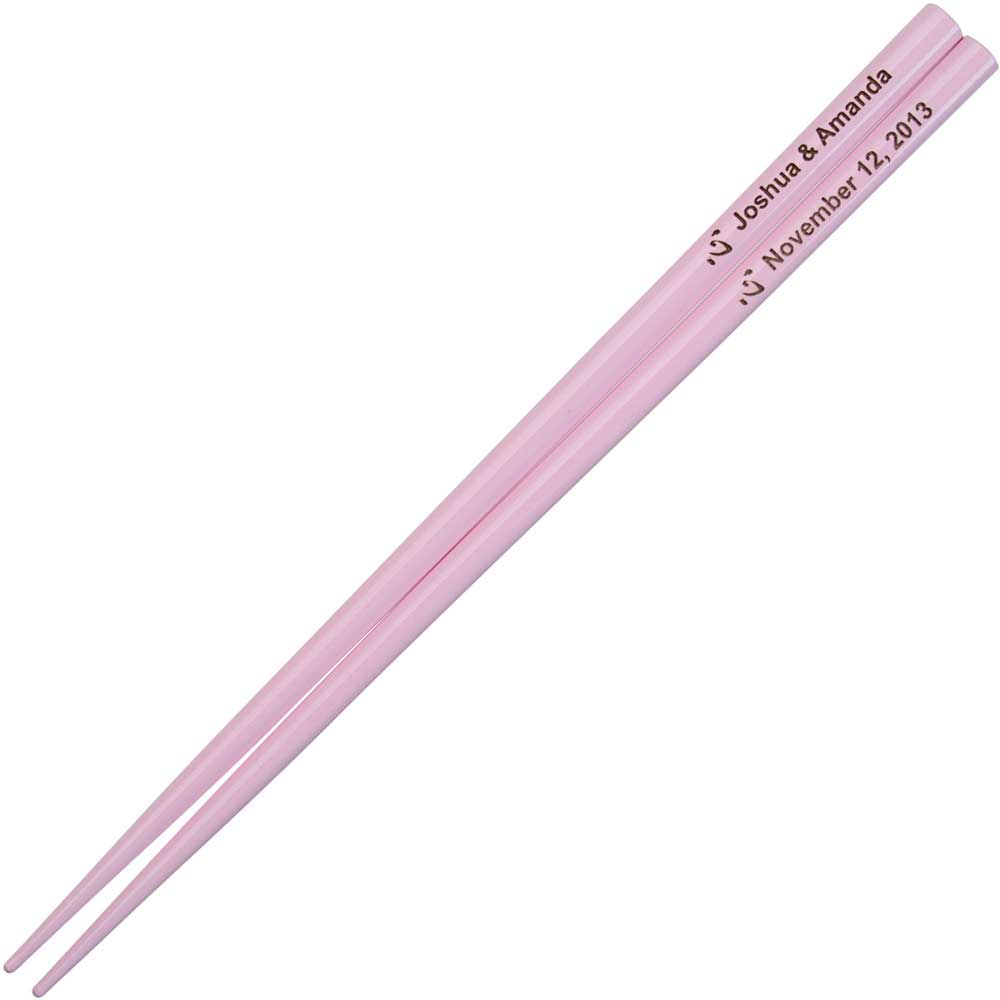 Pastel Pink Engraved Personalized Chopsticks