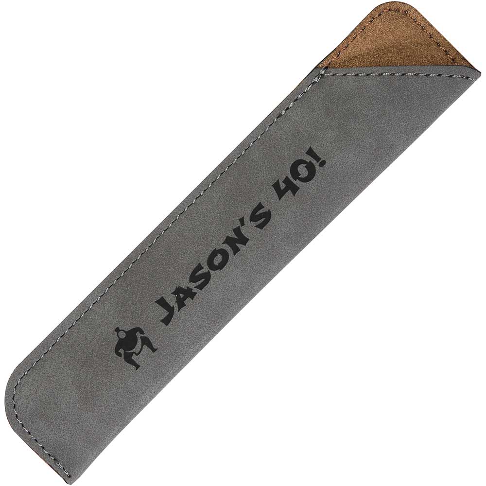  Personalized Faux Leather Sleeve Gray