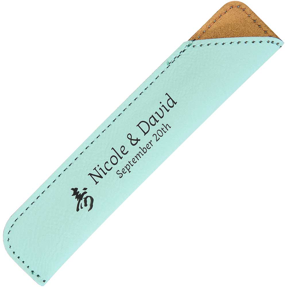  Personalized Faux Leather Sleeve Teal