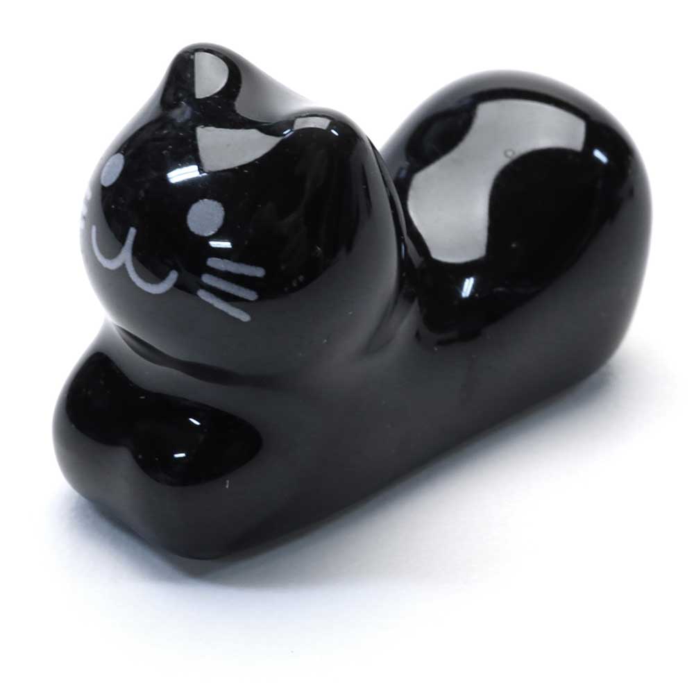 Resting Cat Chopstick Holder Black