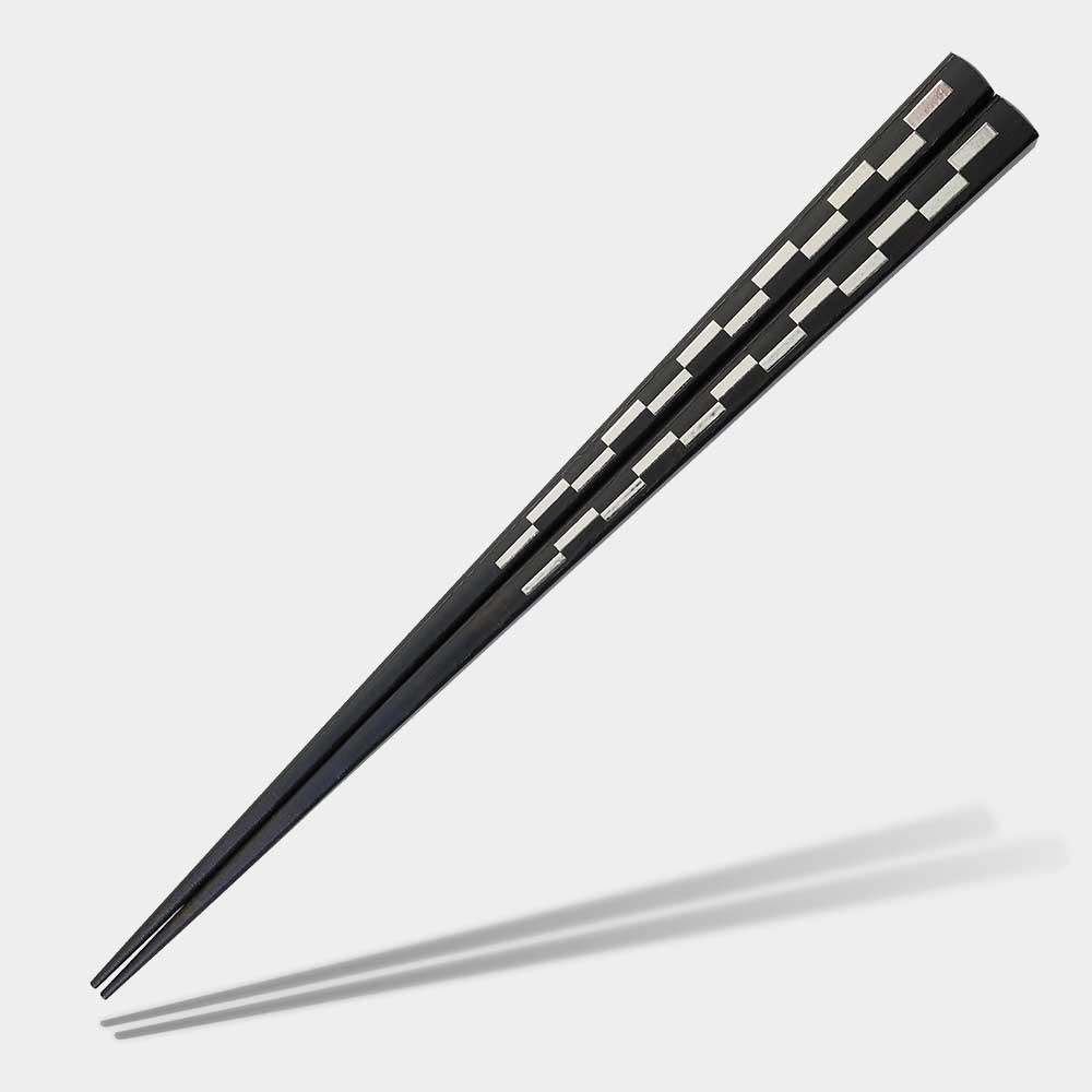 Silver Grid Japanese Chopsticks