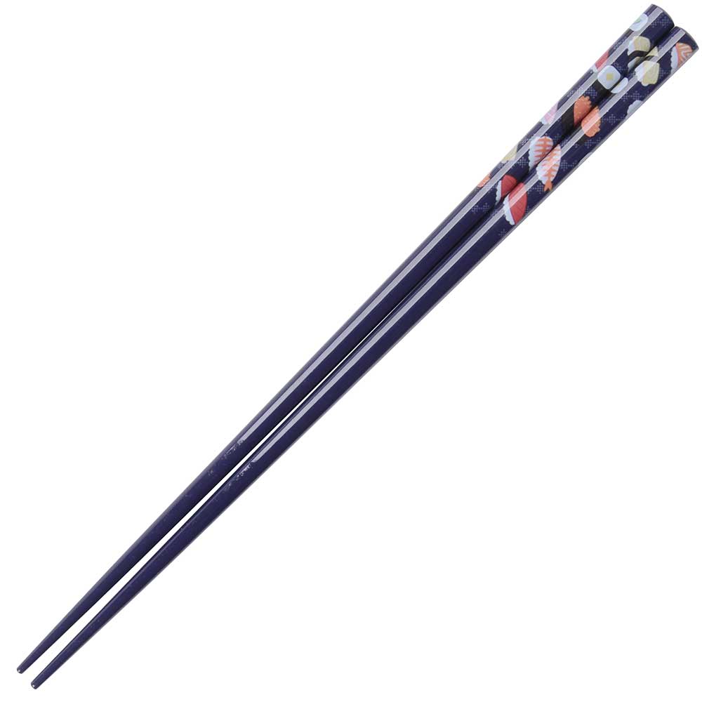 Sushi on Blue Japanese Chopsticks