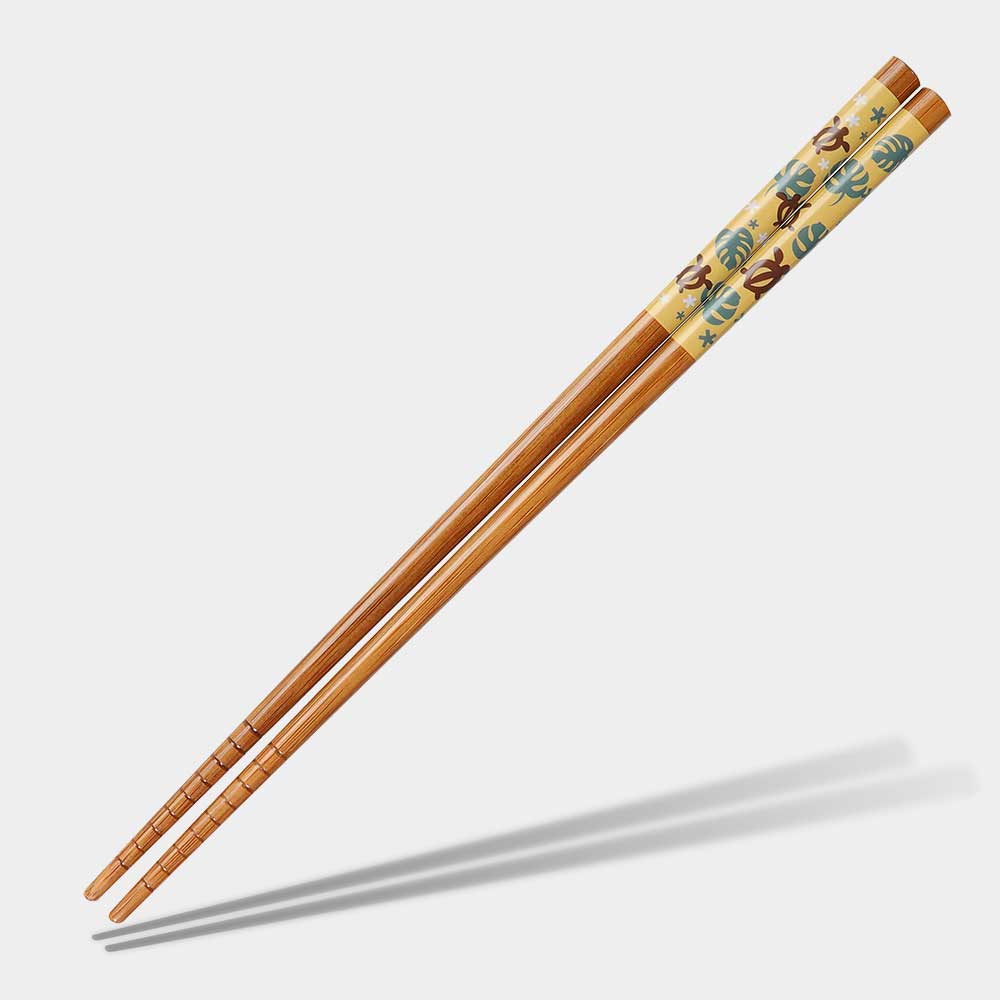 Turtles on Orange Bamboo Chopsticks
