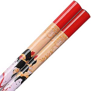 Ukiyo-e Utamaru Chopsticks Red
