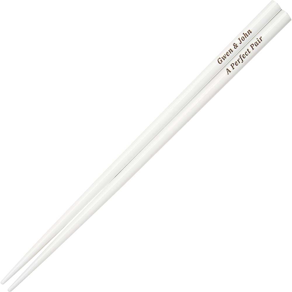 White Engraved Personalized Chopsticks